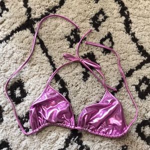 American Apparel XL metallic pink bathing suit top